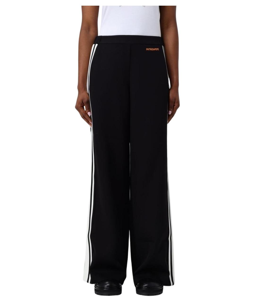 PATRIZIA PEPE Черные хлопковые прямые брюки, фото 1