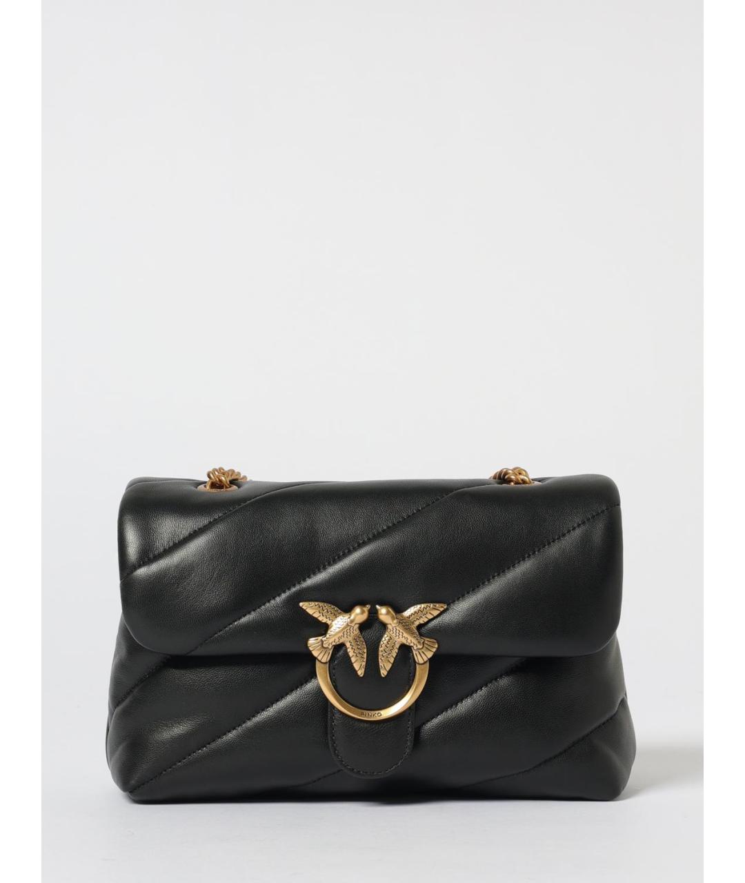 PINKO Черная кожаная сумка через плечо, фото 4