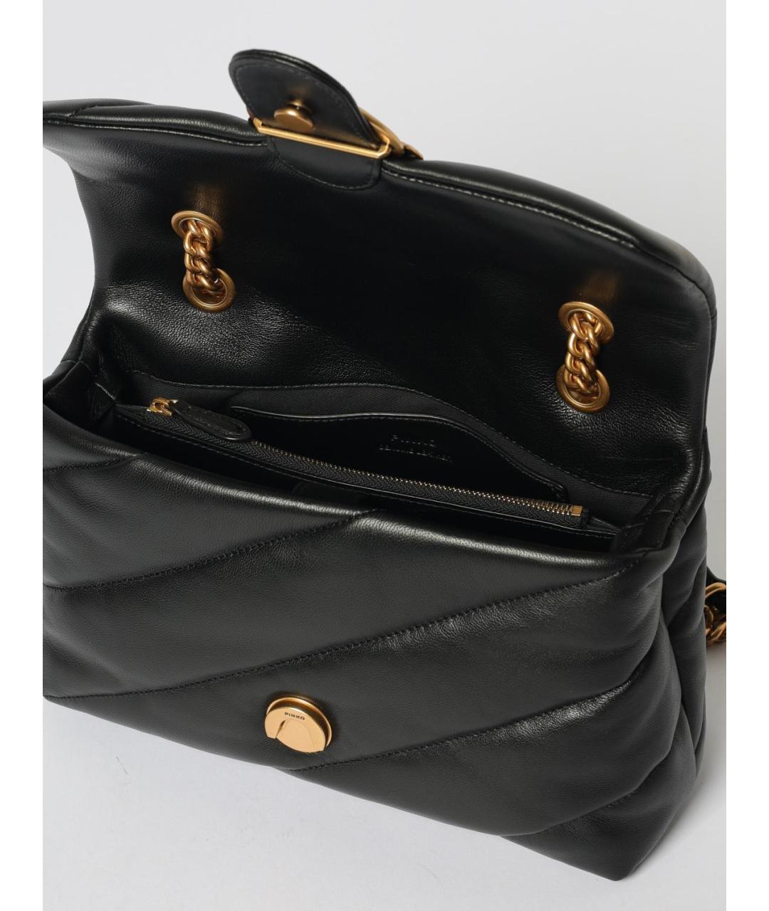 PINKO Черная кожаная сумка через плечо, фото 3