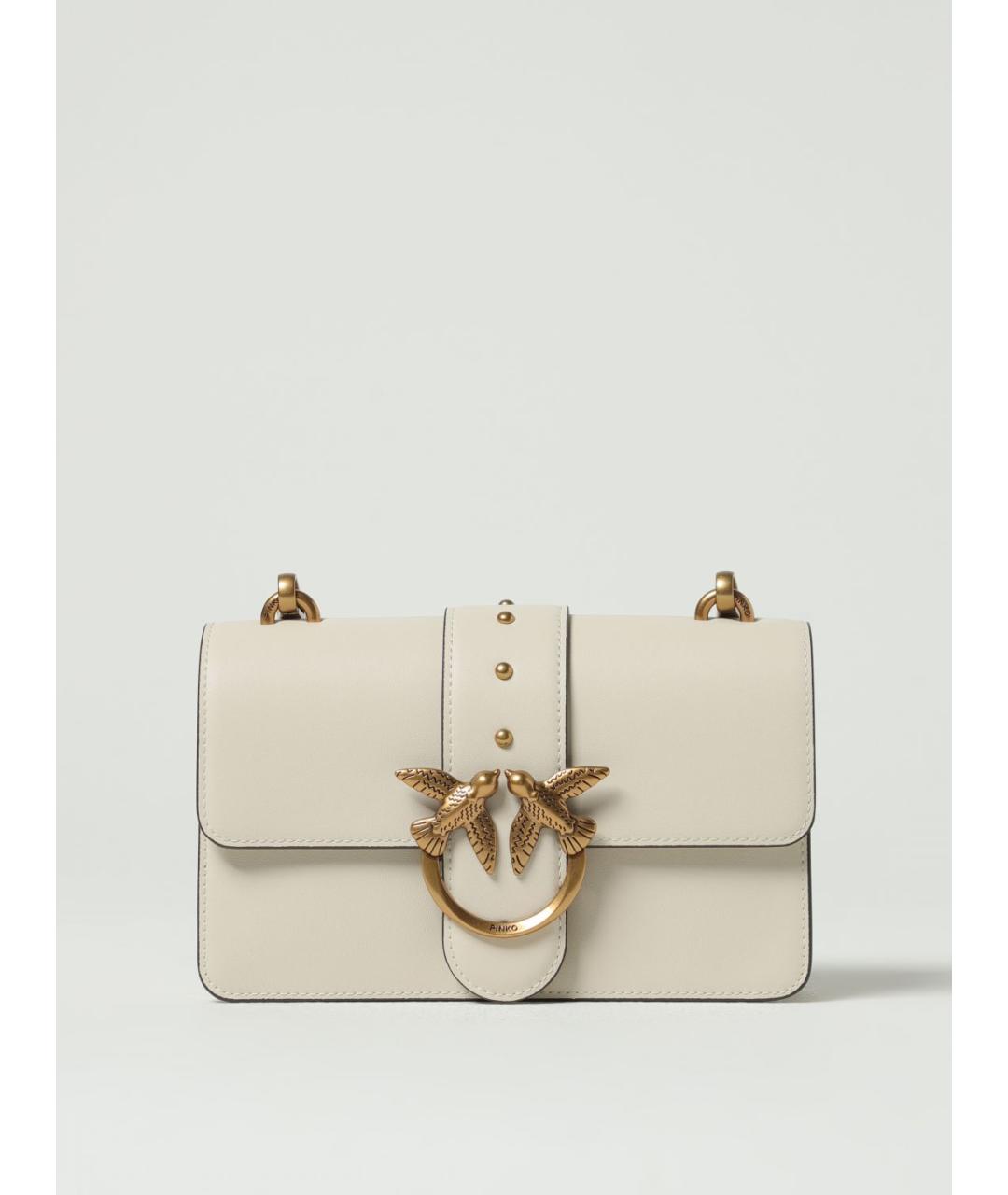 PINKO Белая кожаная сумка через плечо, фото 4