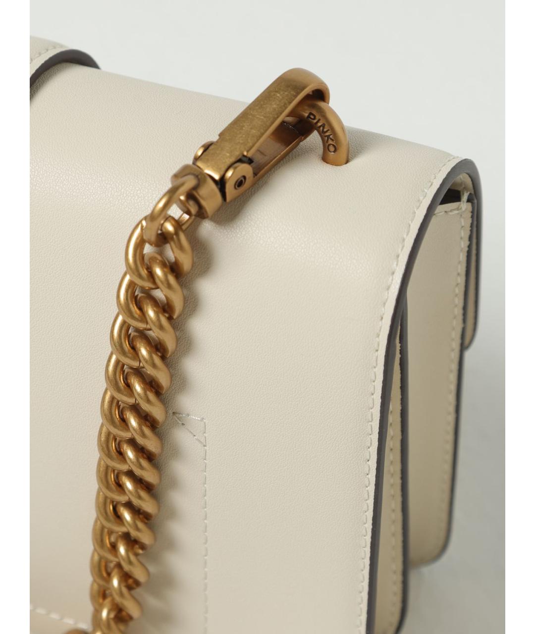 PINKO Белая кожаная сумка через плечо, фото 3