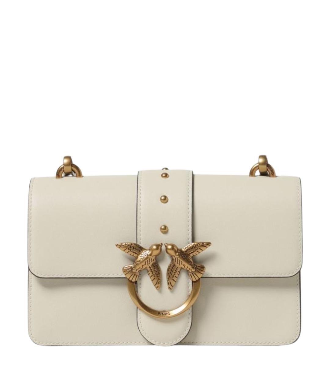 PINKO Белая кожаная сумка через плечо, фото 1