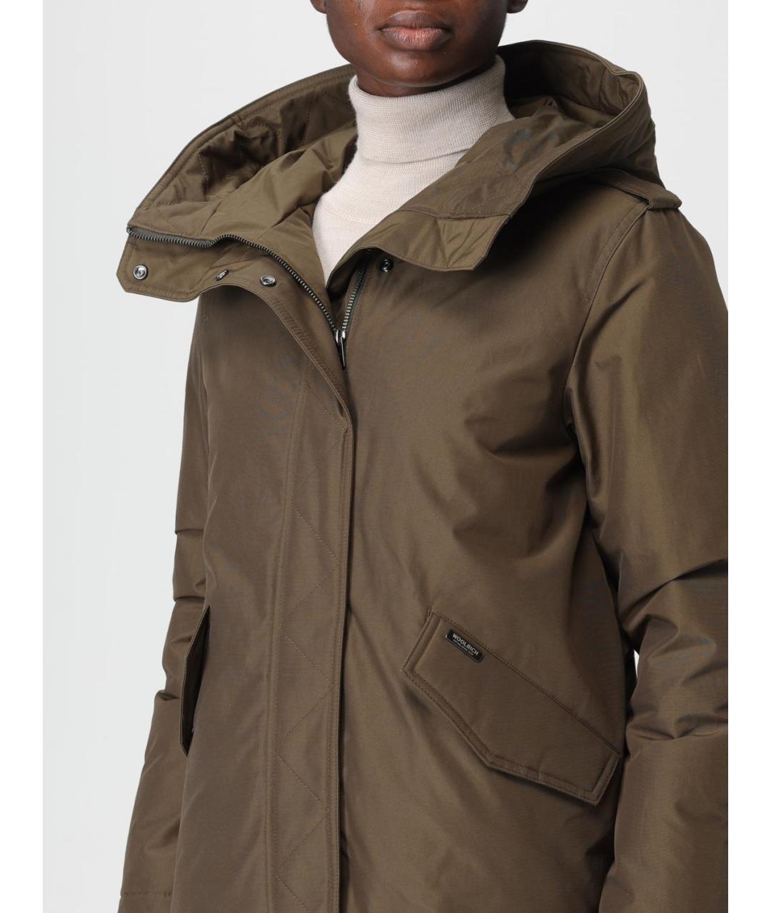 WOOLRICH Зеленый хлопковый пуховик, фото 5