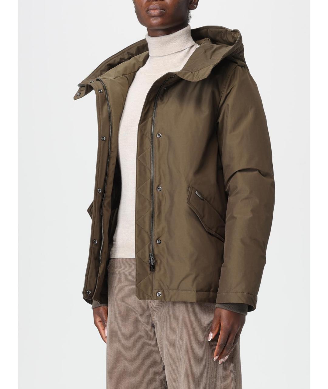 WOOLRICH Зеленый хлопковый пуховик, фото 4