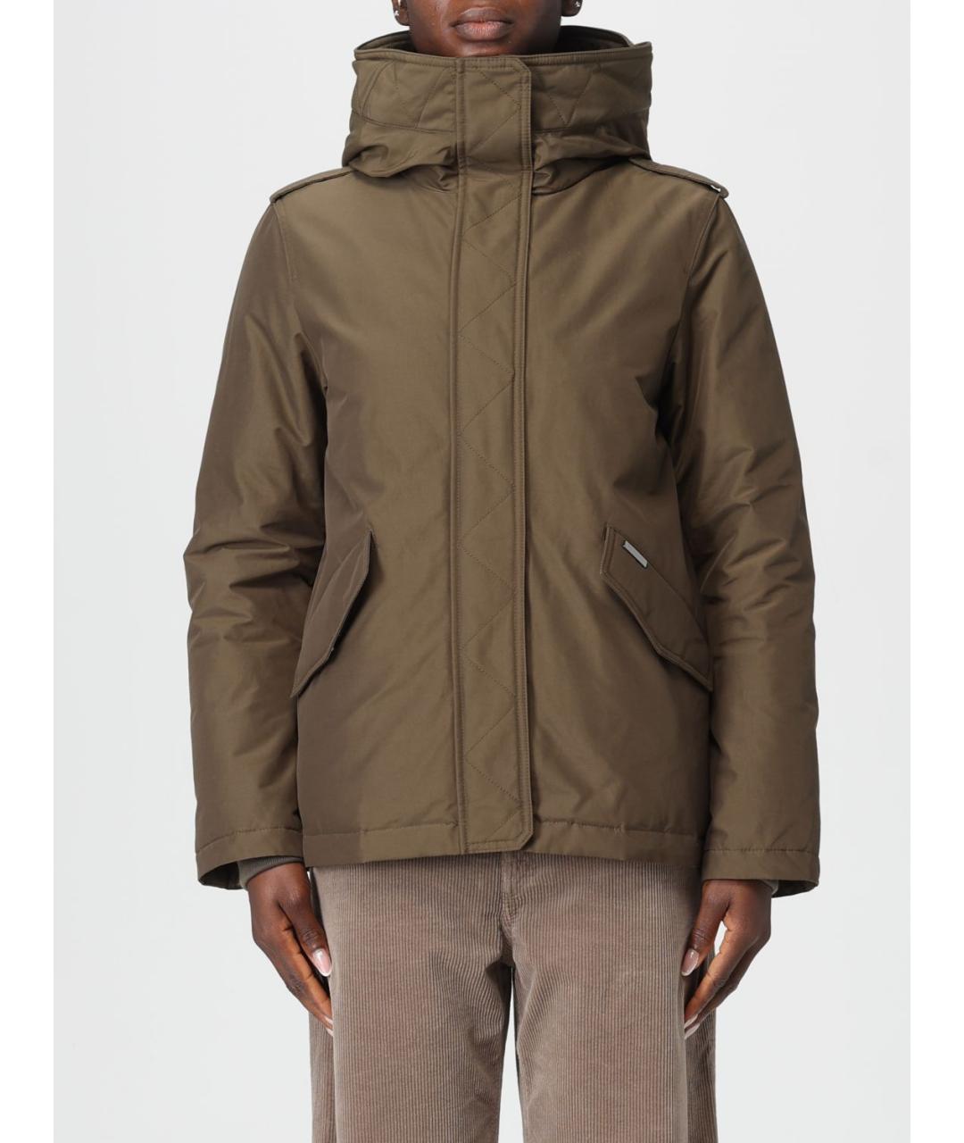 WOOLRICH Зеленый хлопковый пуховик, фото 2