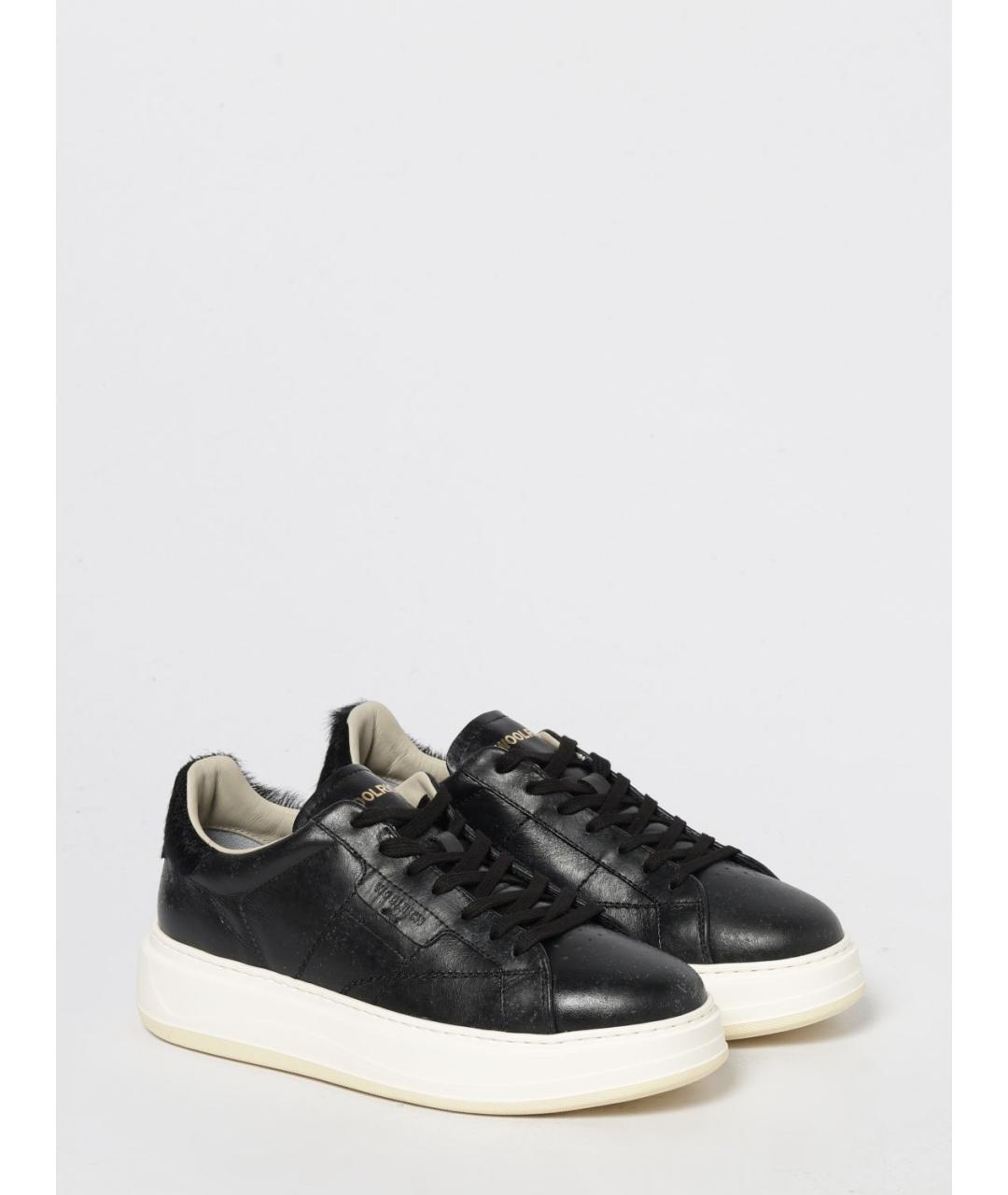 WOOLRICH Черные кожаные кеды, фото 2