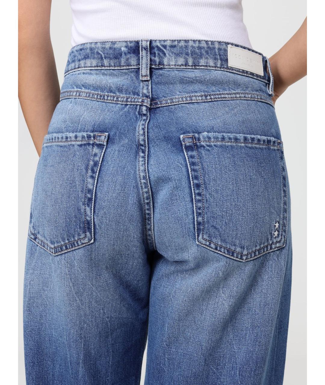 ICON DENIM Синие хлопковые прямые джинсы, фото 3