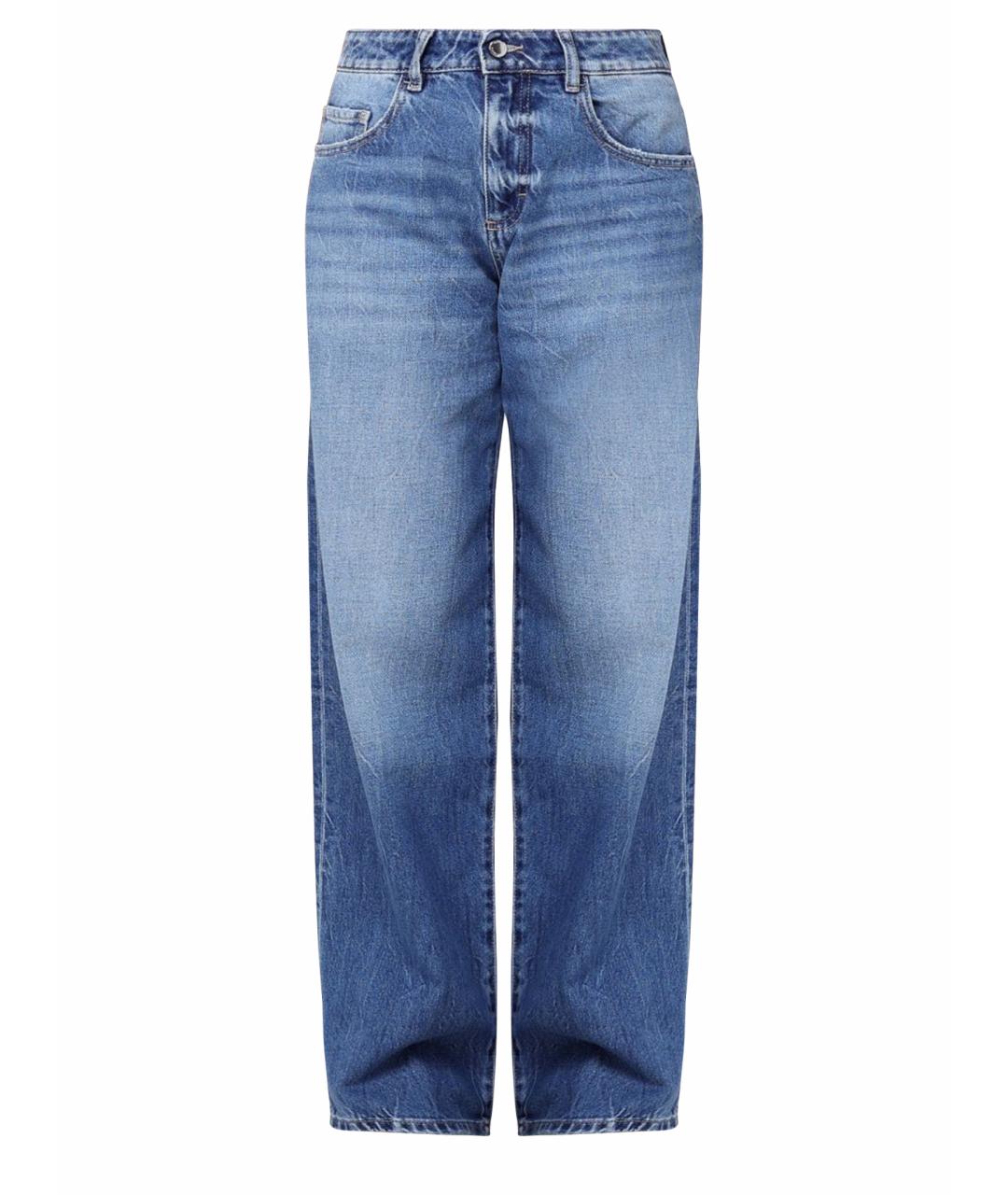 ICON DENIM Синие хлопковые прямые джинсы, фото 1