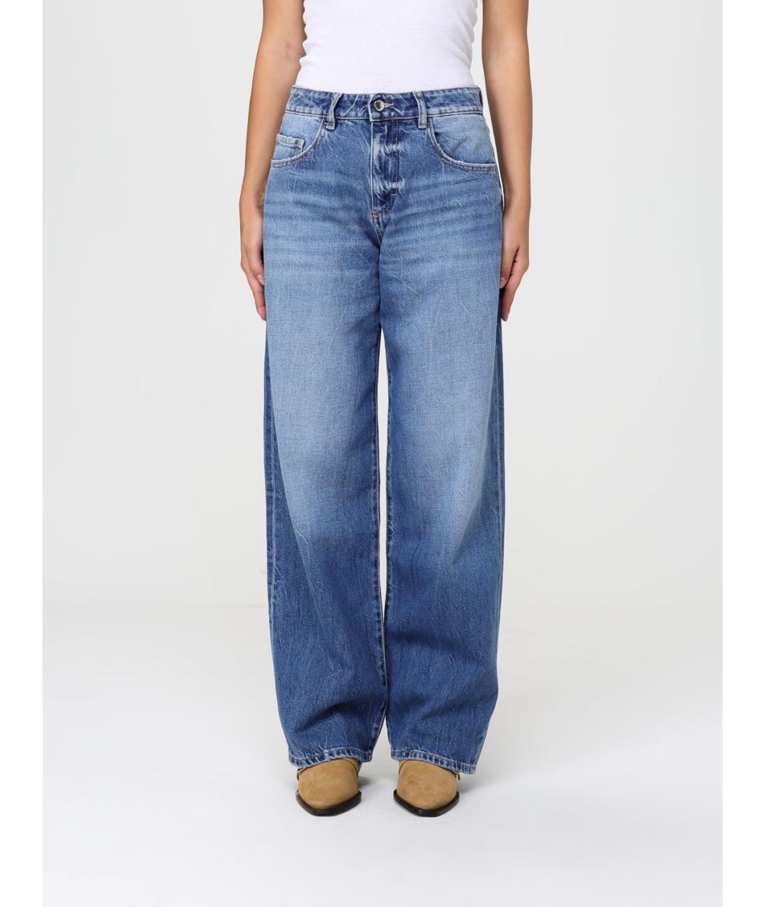 ICON DENIM Синие хлопковые прямые джинсы, фото 4