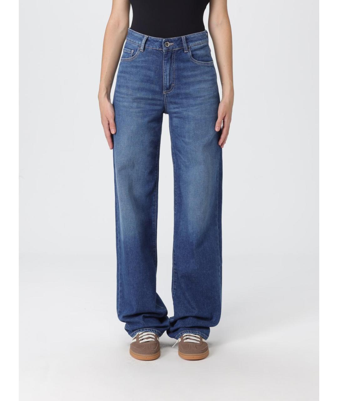 ICON DENIM Синие хлопковые прямые джинсы, фото 4