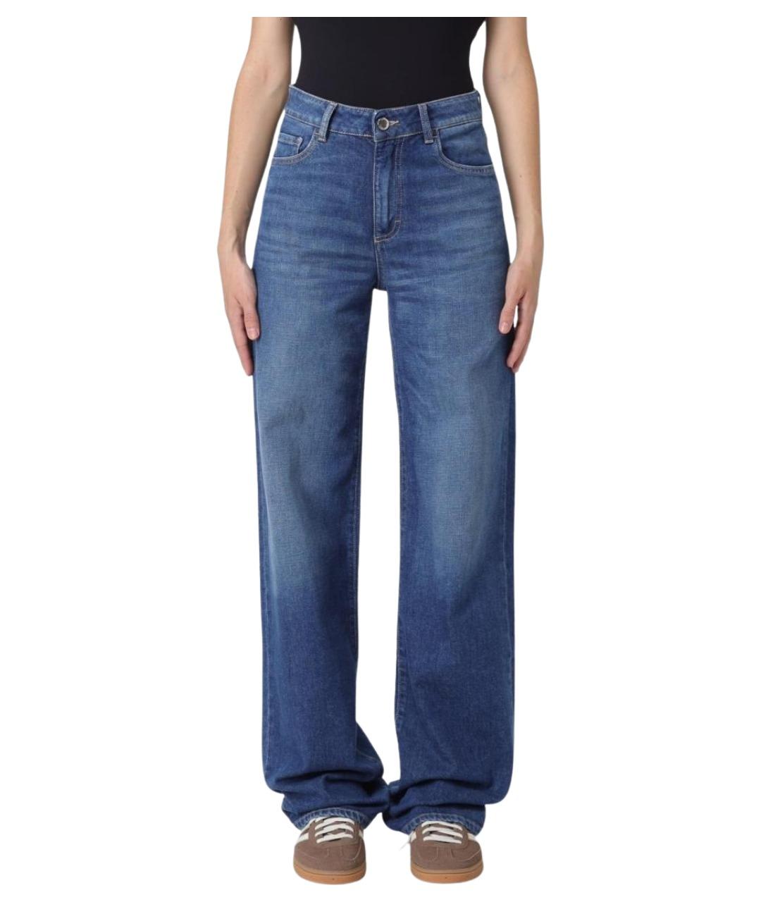 ICON DENIM Синие хлопковые прямые джинсы, фото 1