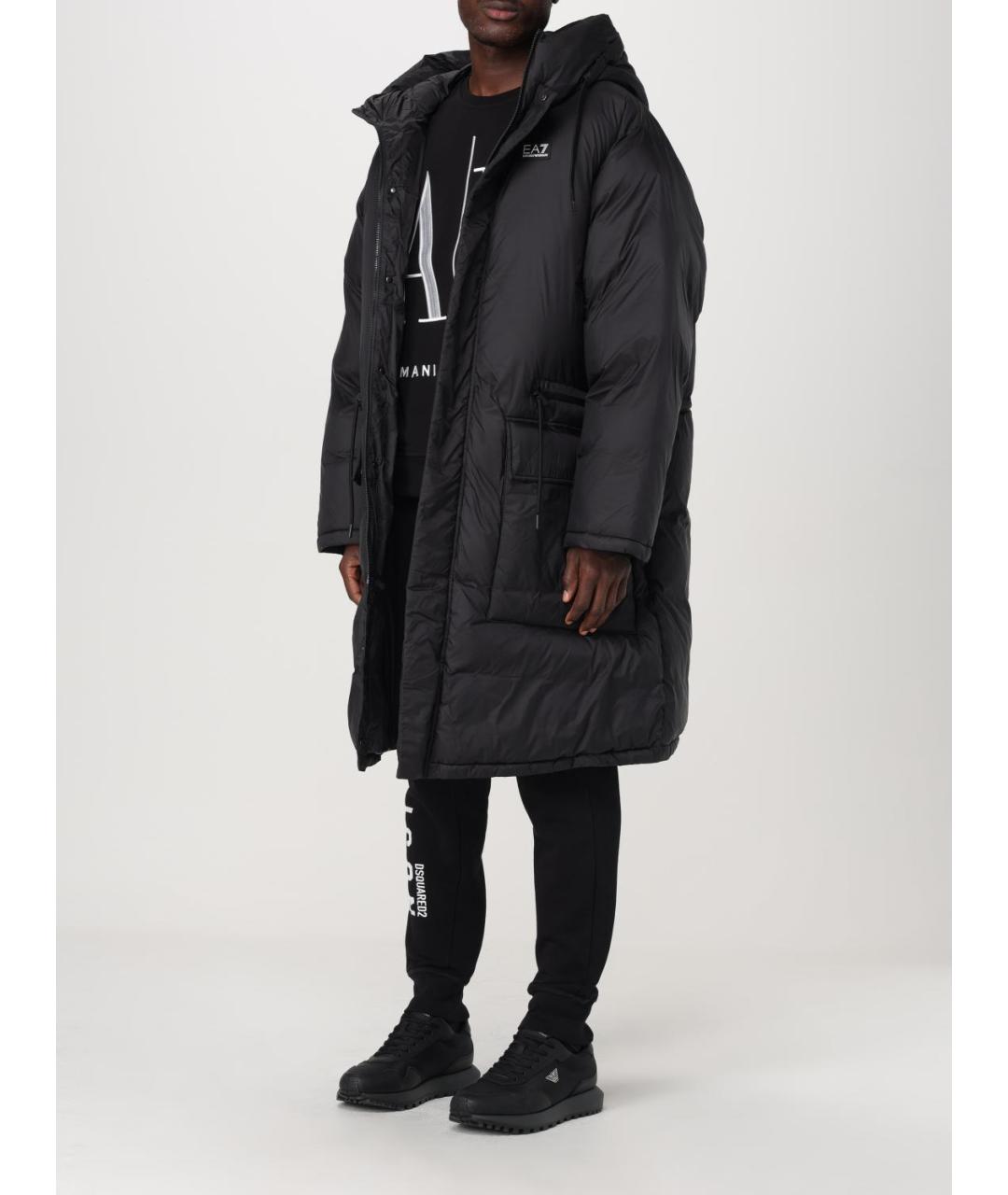 EA7 Черная полиамидовая куртка, фото 3
