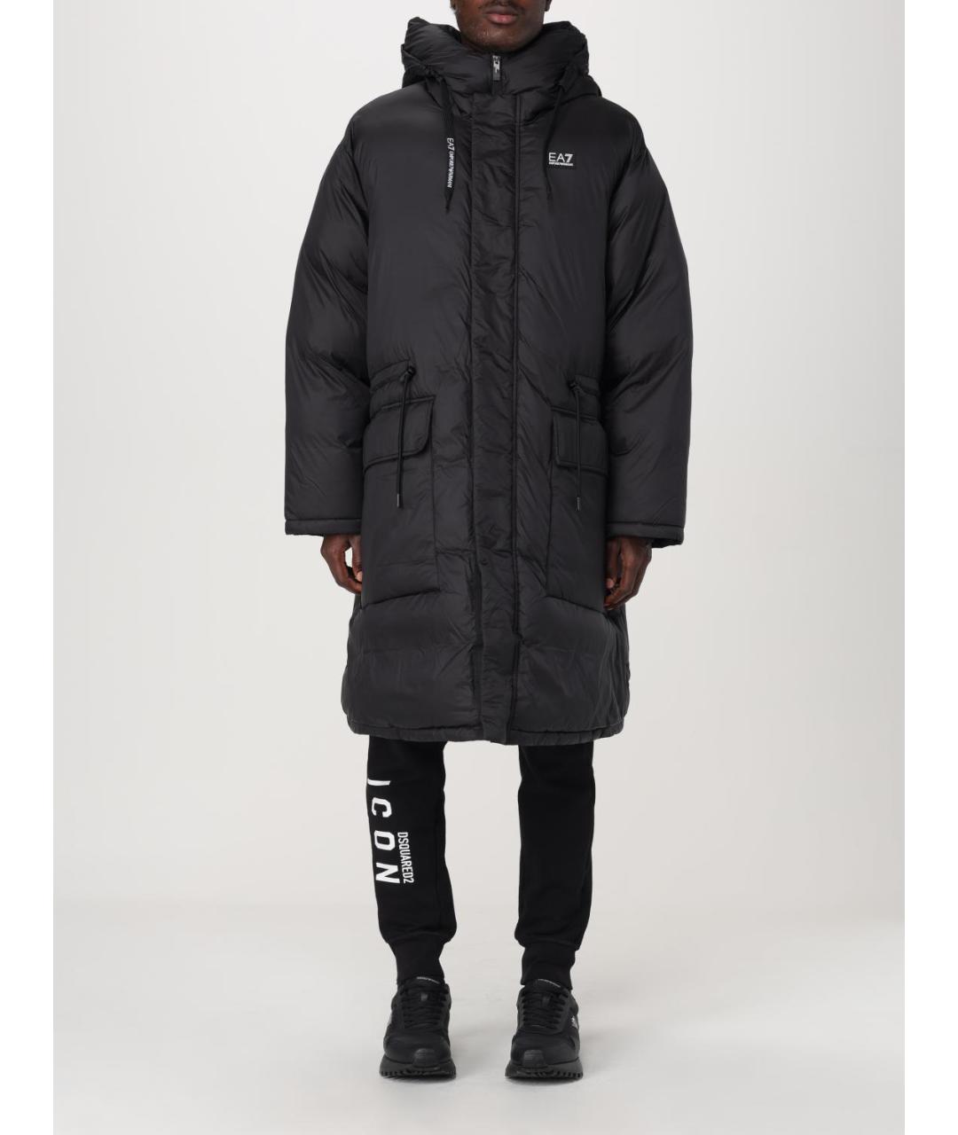 EA7 Черная полиамидовая куртка, фото 5