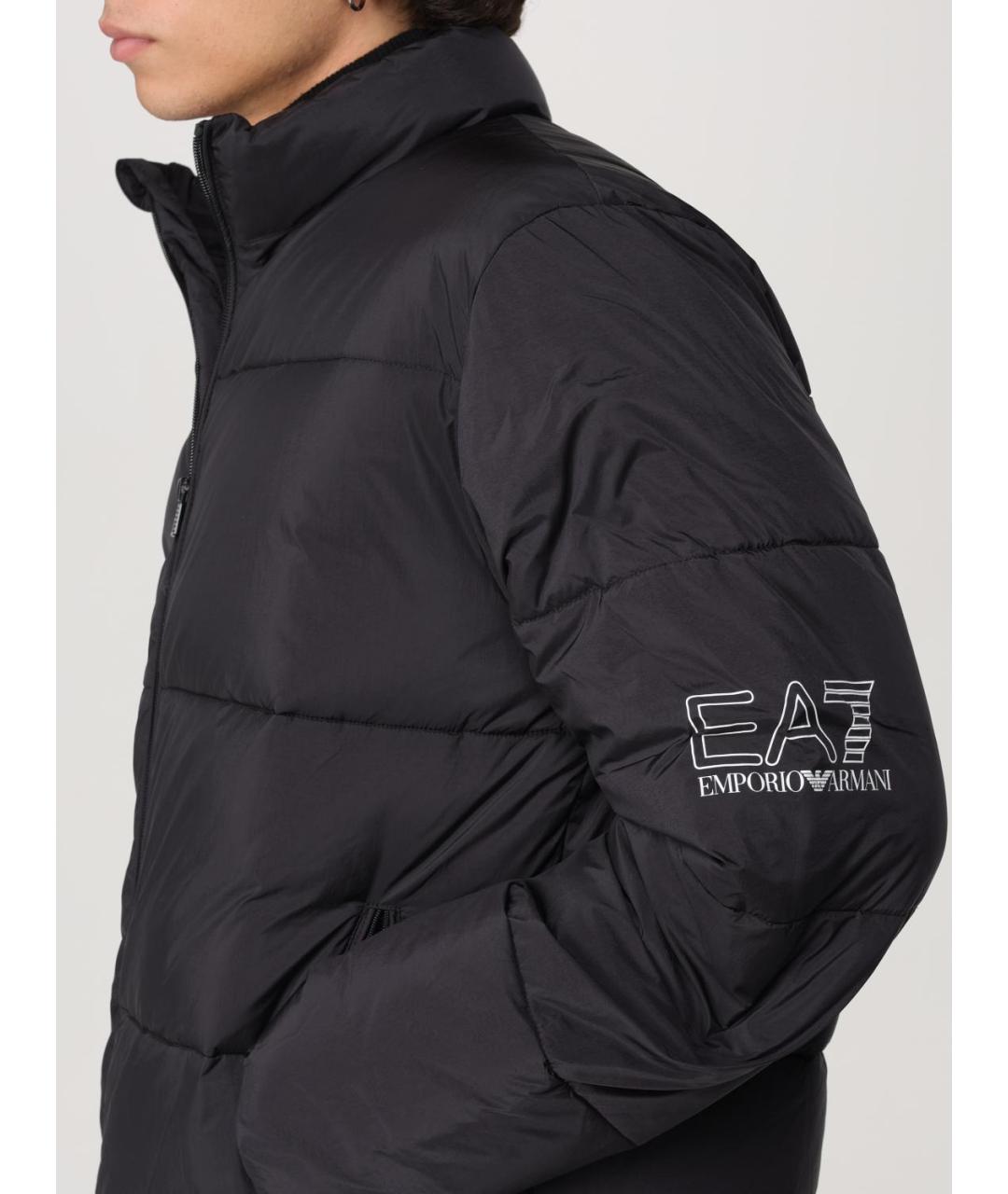 EA7 Черная полиамидовая куртка, фото 4