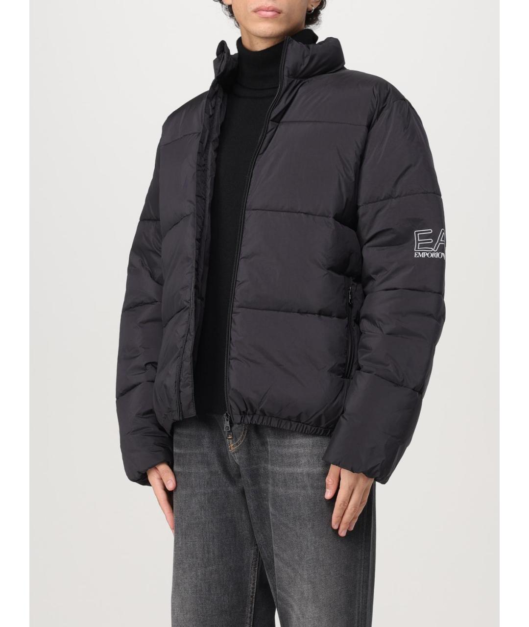 EA7 Черная полиамидовая куртка, фото 3