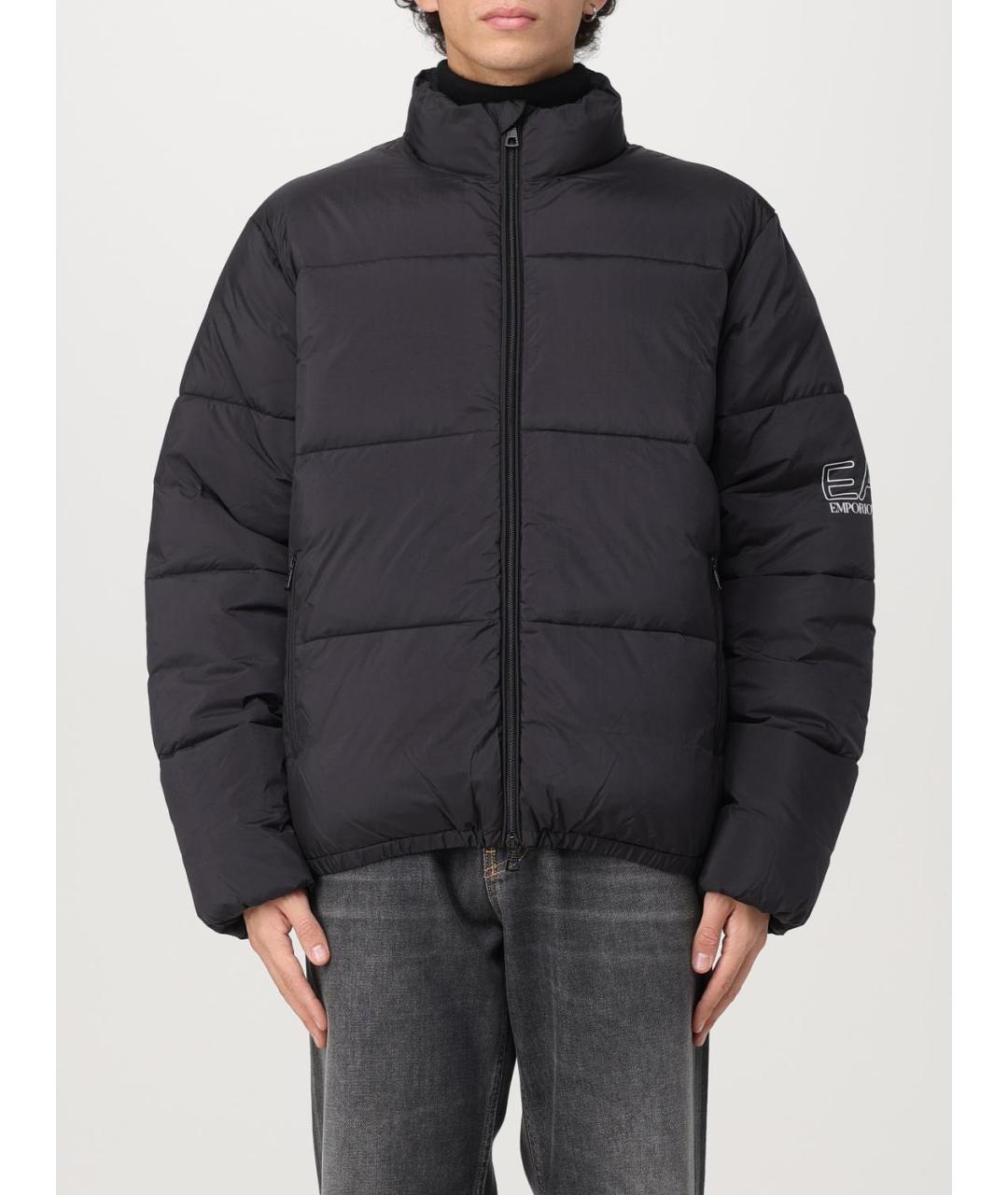 EA7 Черная полиамидовая куртка, фото 5