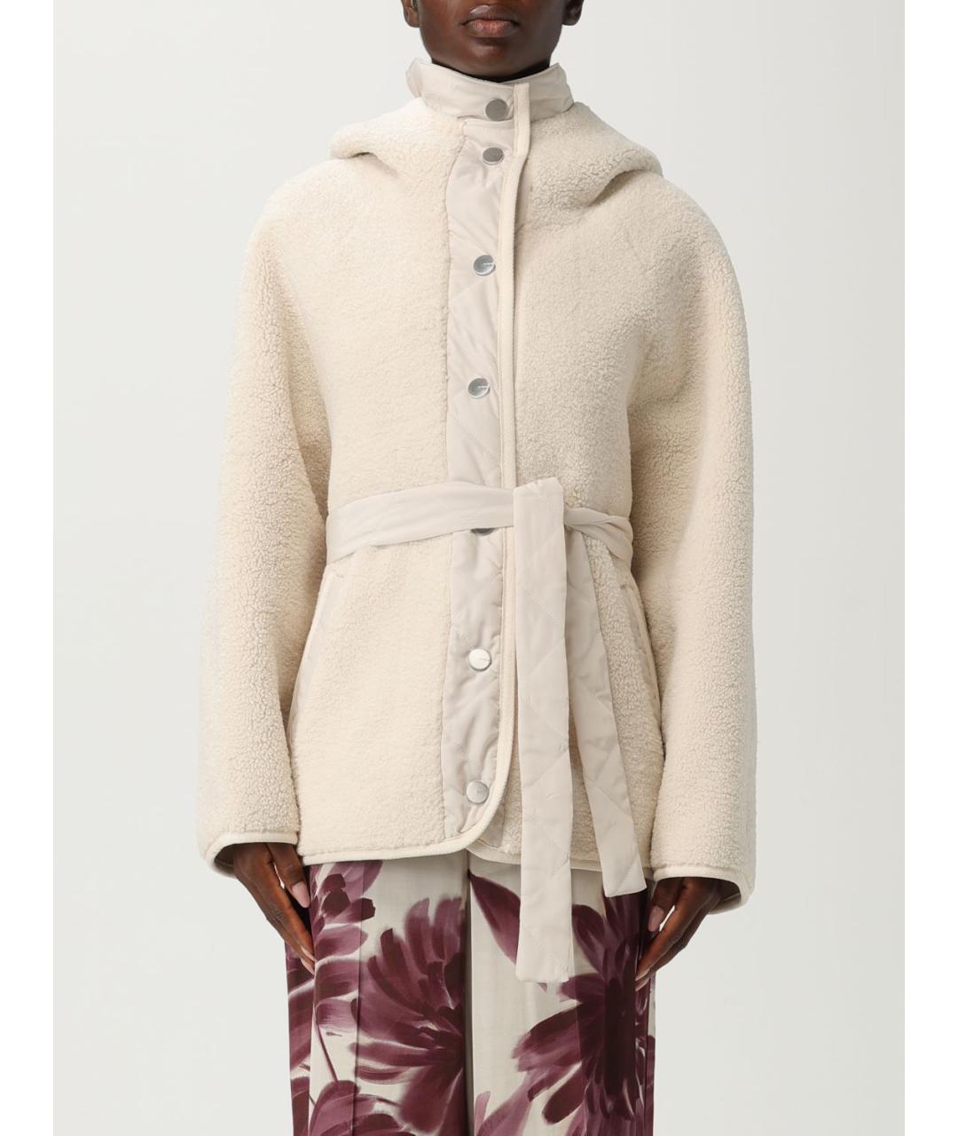 PINKO Белая полиэстеровая шуба, фото 2