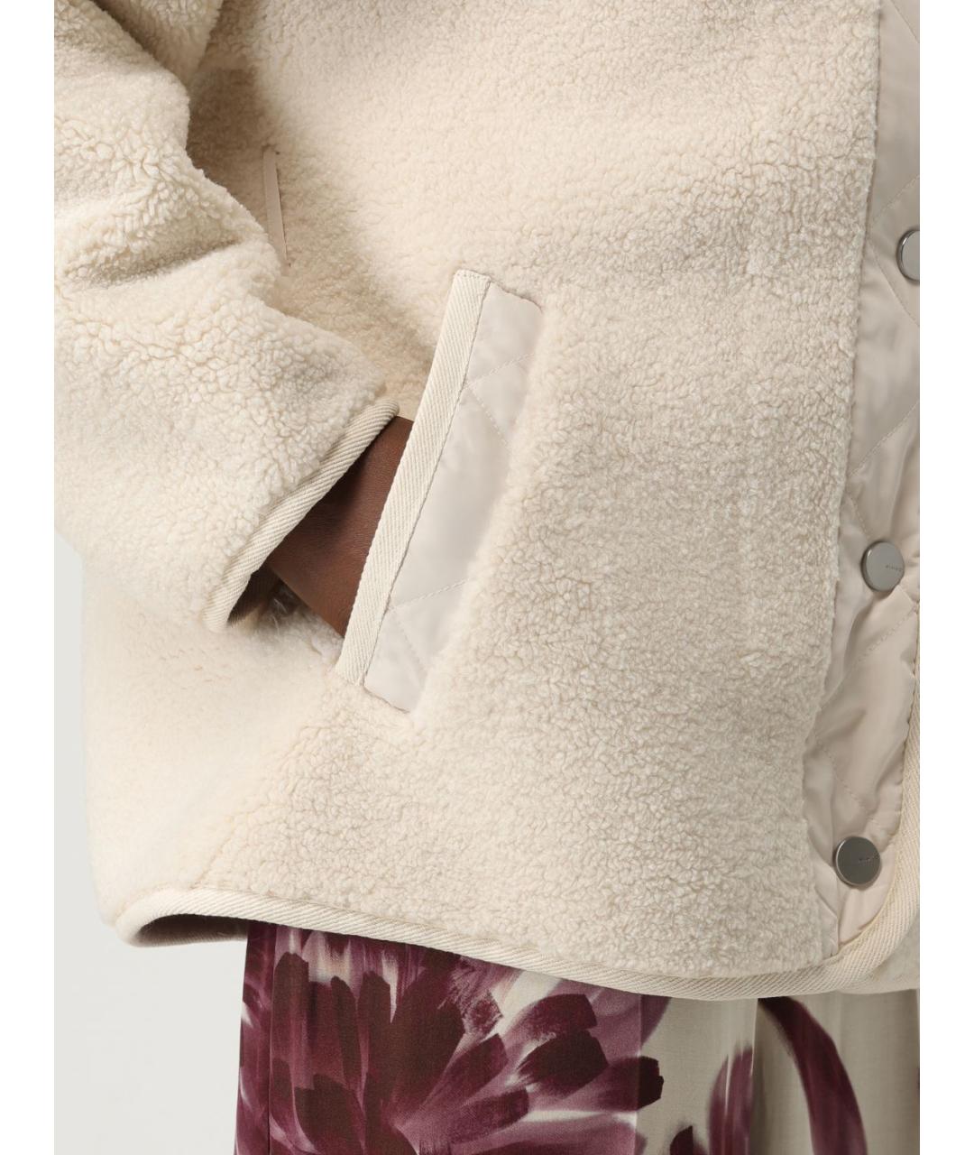 PINKO Белая полиэстеровая шуба, фото 5