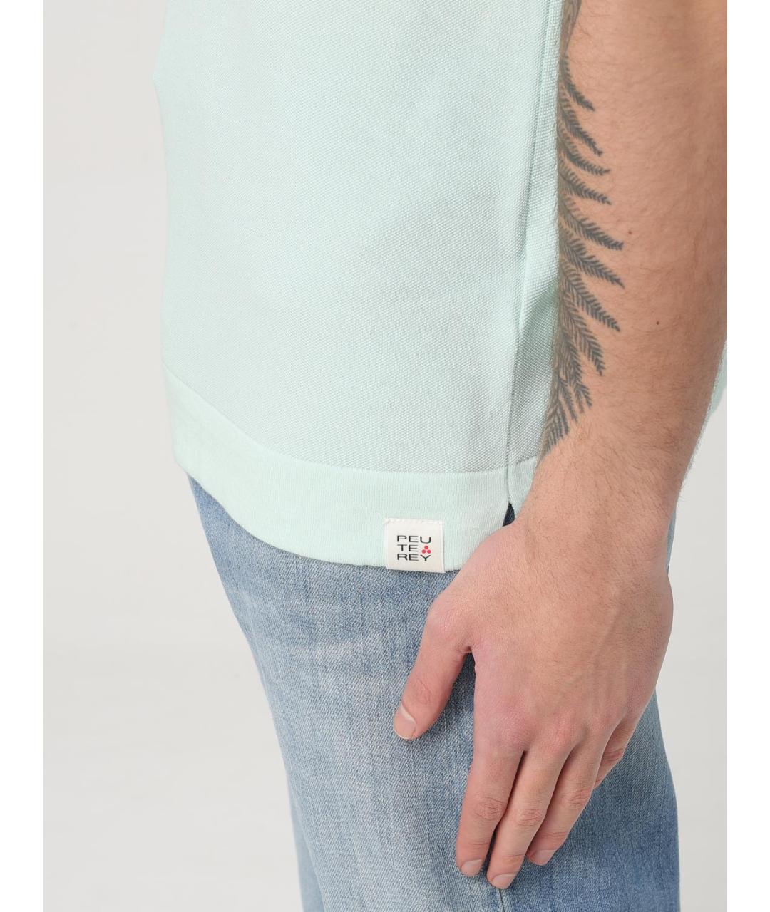 PEUTEREY Зеленые хлопковое поло с коротким рукавом, фото 3