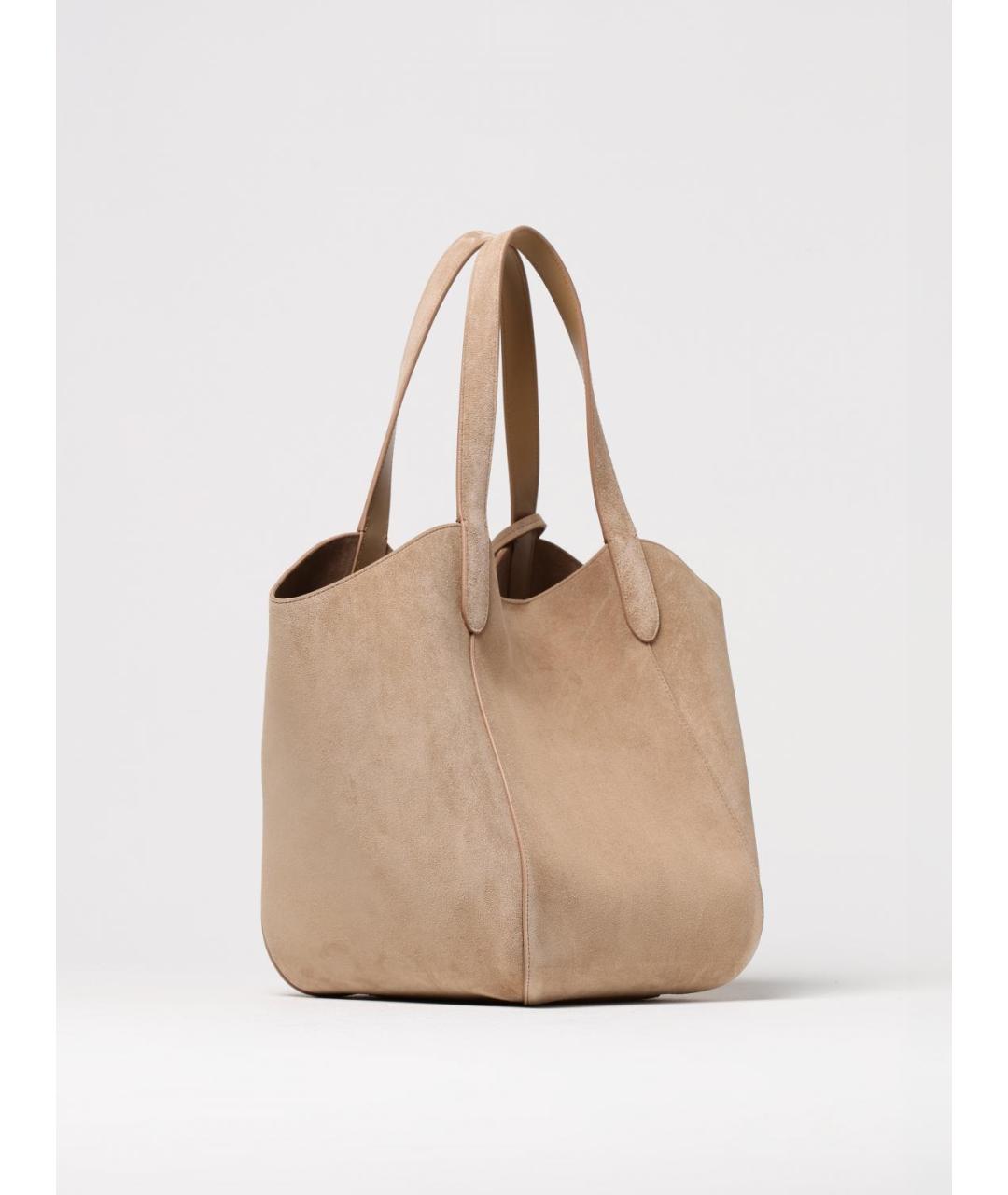 GIORGIO ARMANI Бежевая замшевая сумка тоут, фото 3