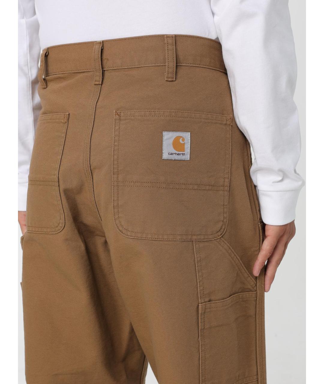 CARHARTT WIP Коричневые хлопковые повседневные брюки, фото 4