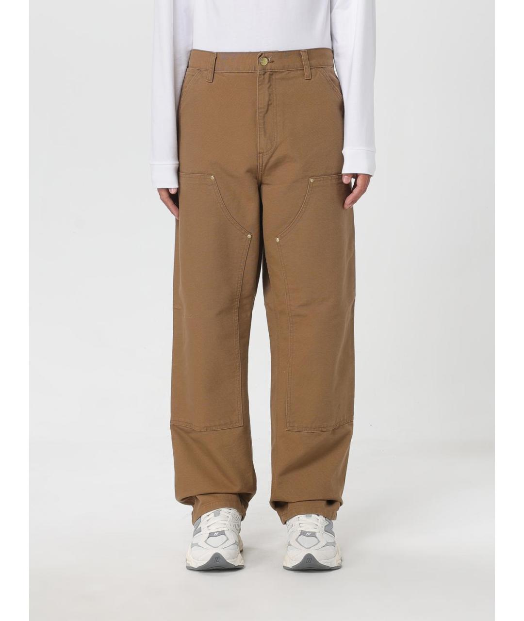 CARHARTT WIP Коричневые хлопковые повседневные брюки, фото 5
