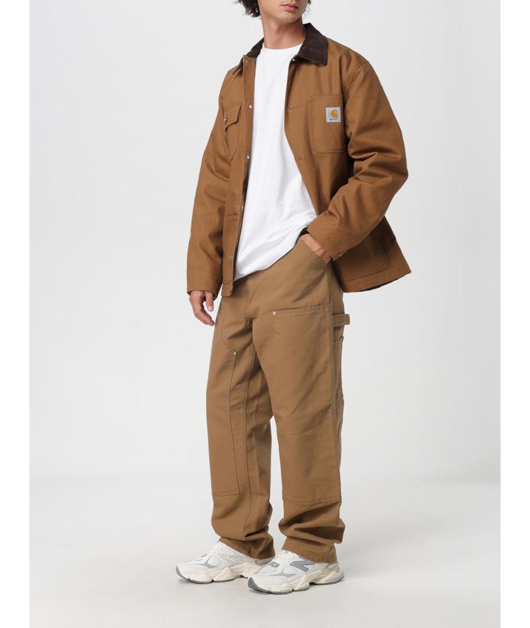 CARHARTT WIP Коричневые хлопковые повседневные брюки, фото 2
