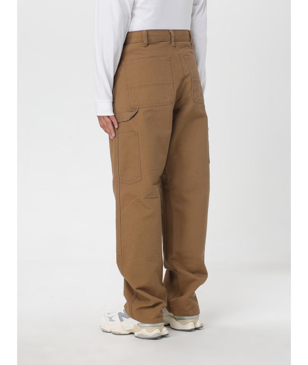CARHARTT WIP Коричневые хлопковые повседневные брюки, фото 3