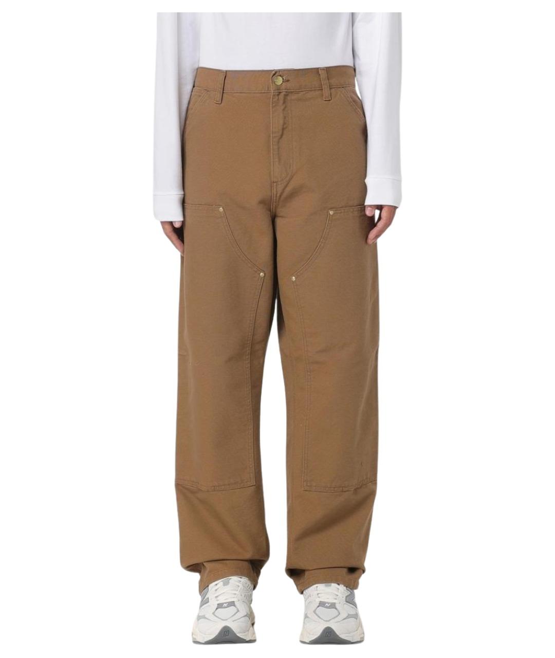 CARHARTT WIP Коричневые хлопковые повседневные брюки, фото 1
