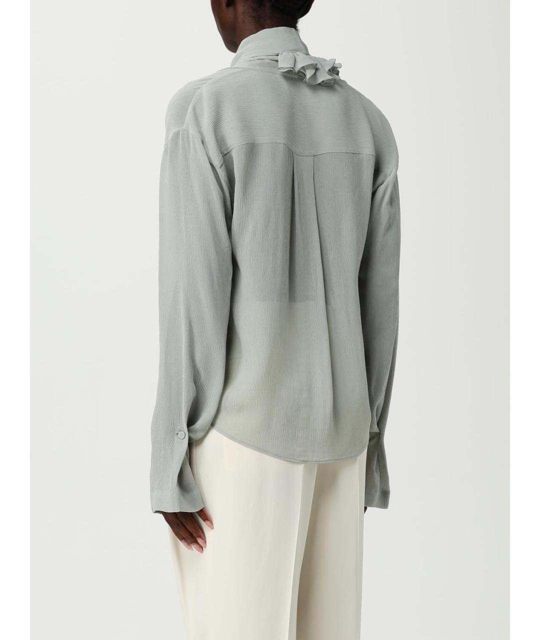 ALBERTA FERRETTI Голубая вискозная блузы, фото 3