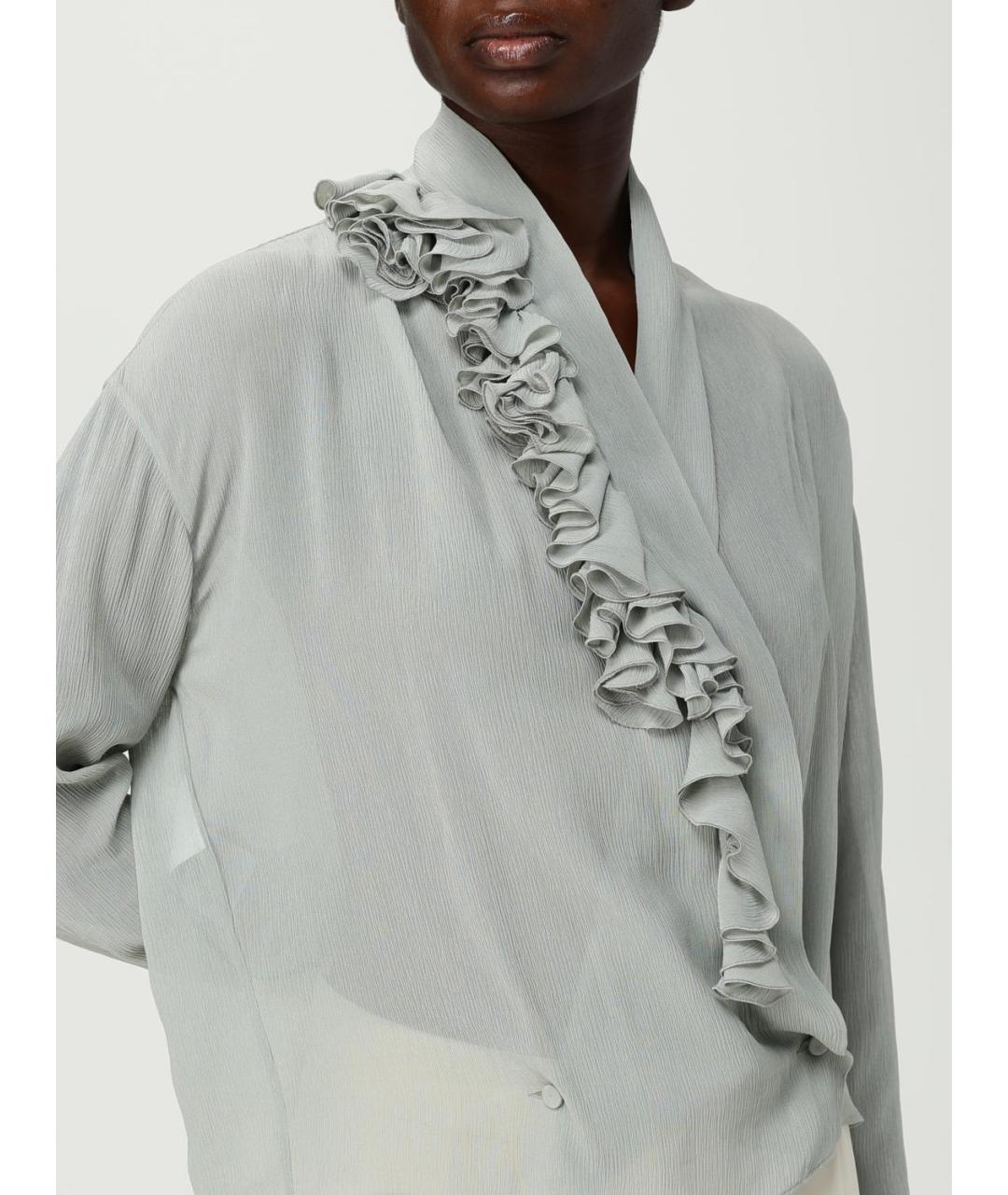 ALBERTA FERRETTI Голубая вискозная блузы, фото 5