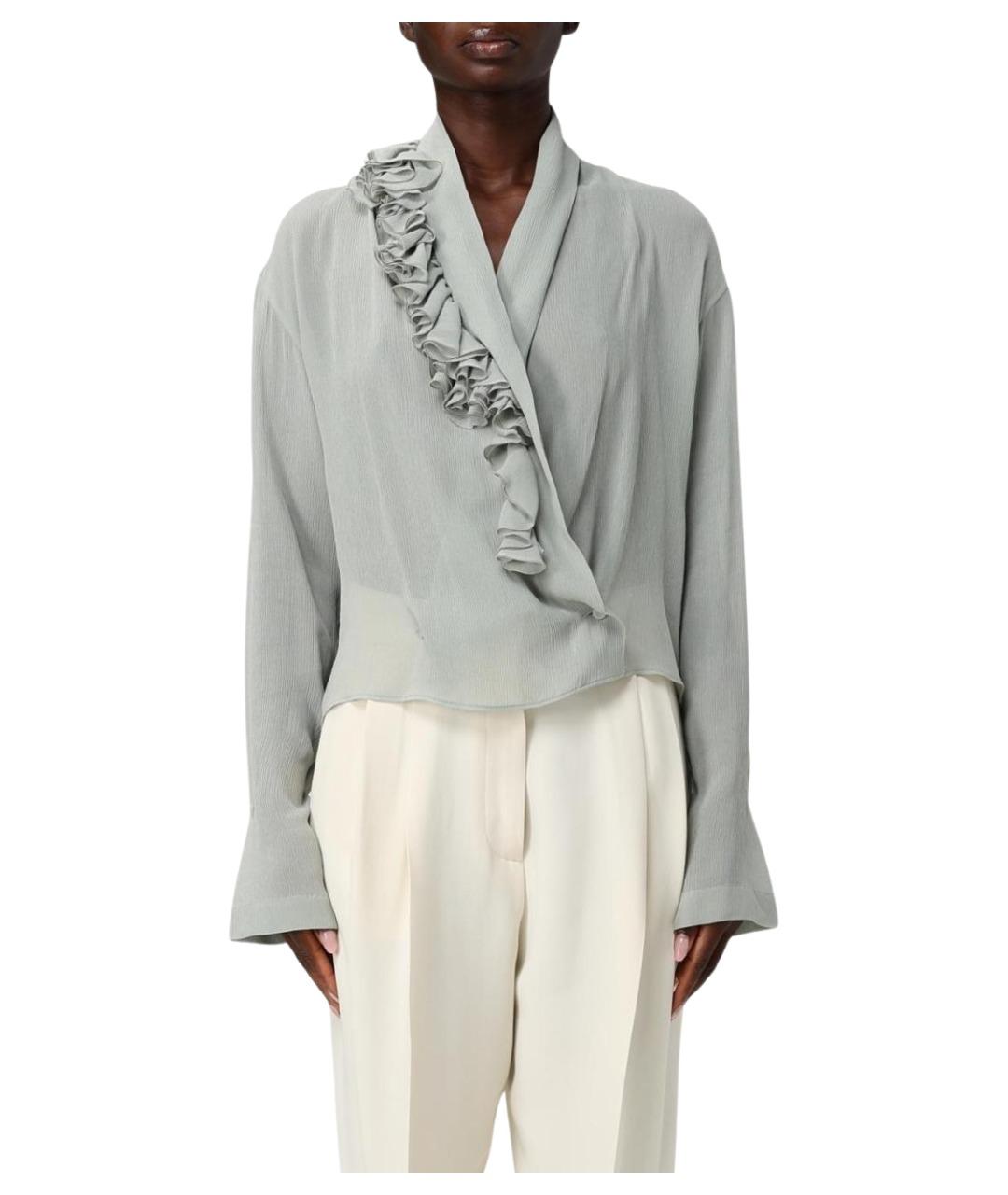 ALBERTA FERRETTI Голубая вискозная блузы, фото 1