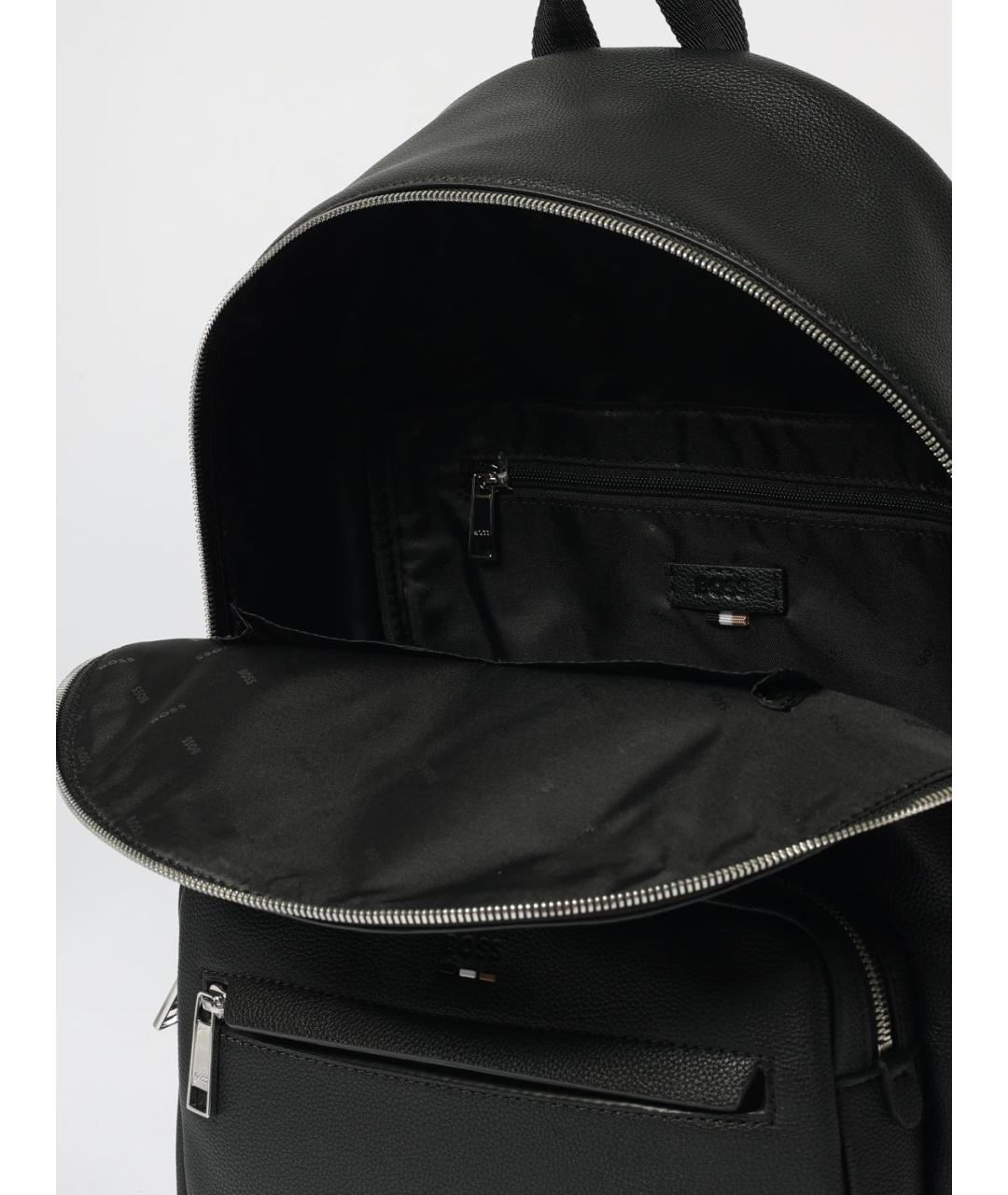 HUGO BOSS Черный рюкзак из искусственной кожи, фото 4