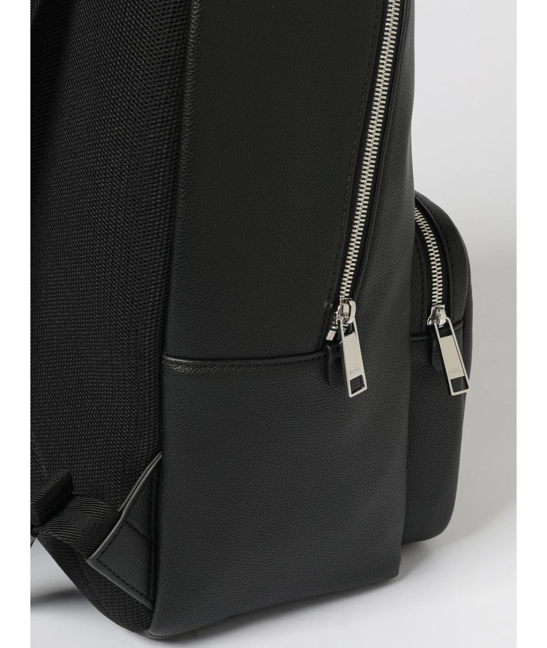 HUGO BOSS Черный рюкзак из искусственной кожи, фото 3