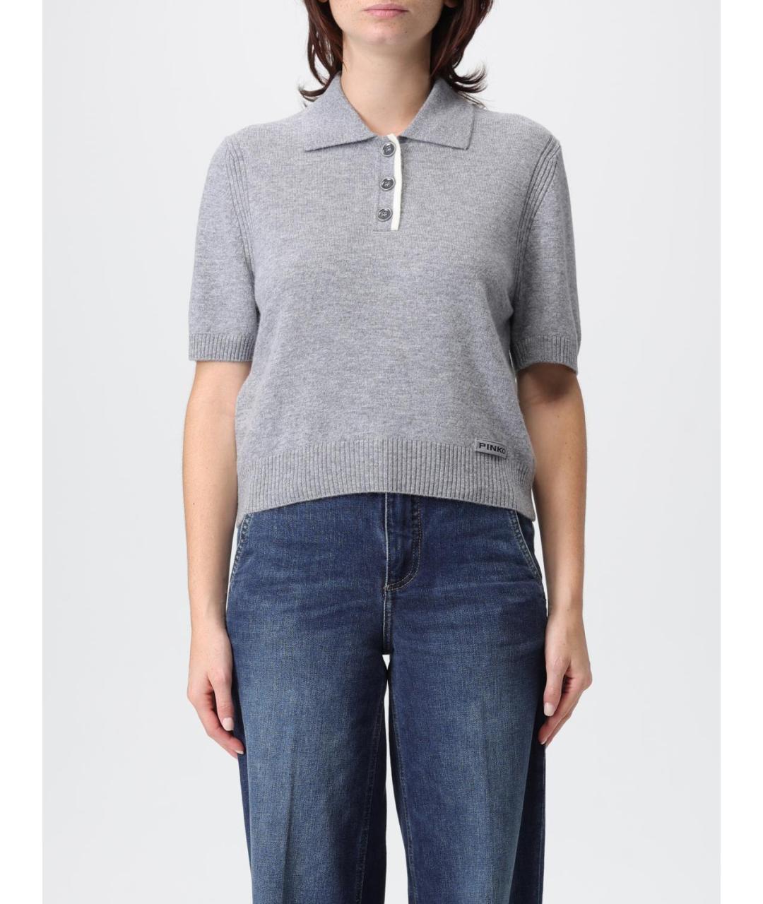 PINKO Серый шерстяной джемпер / свитер, фото 2