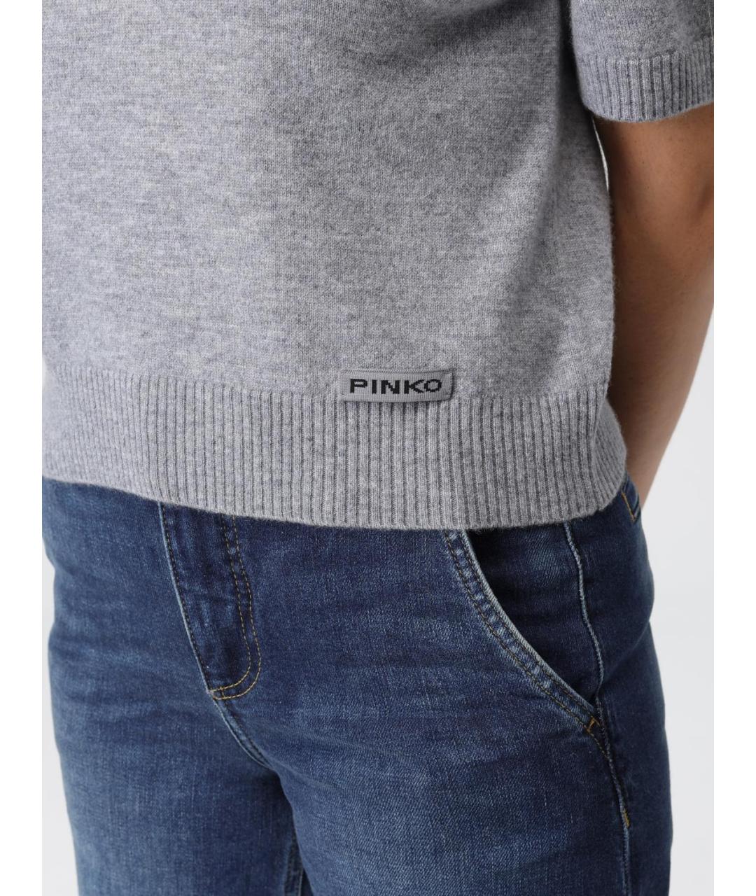 PINKO Серый шерстяной джемпер / свитер, фото 4