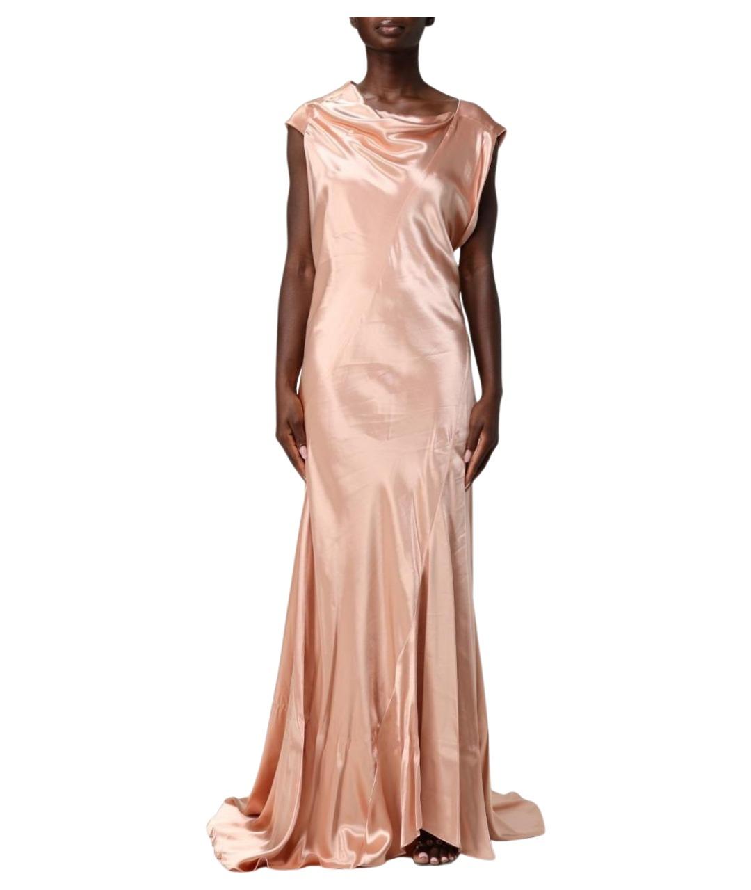 ALBERTA FERRETTI Розовое вискозное вечернее платье, фото 1