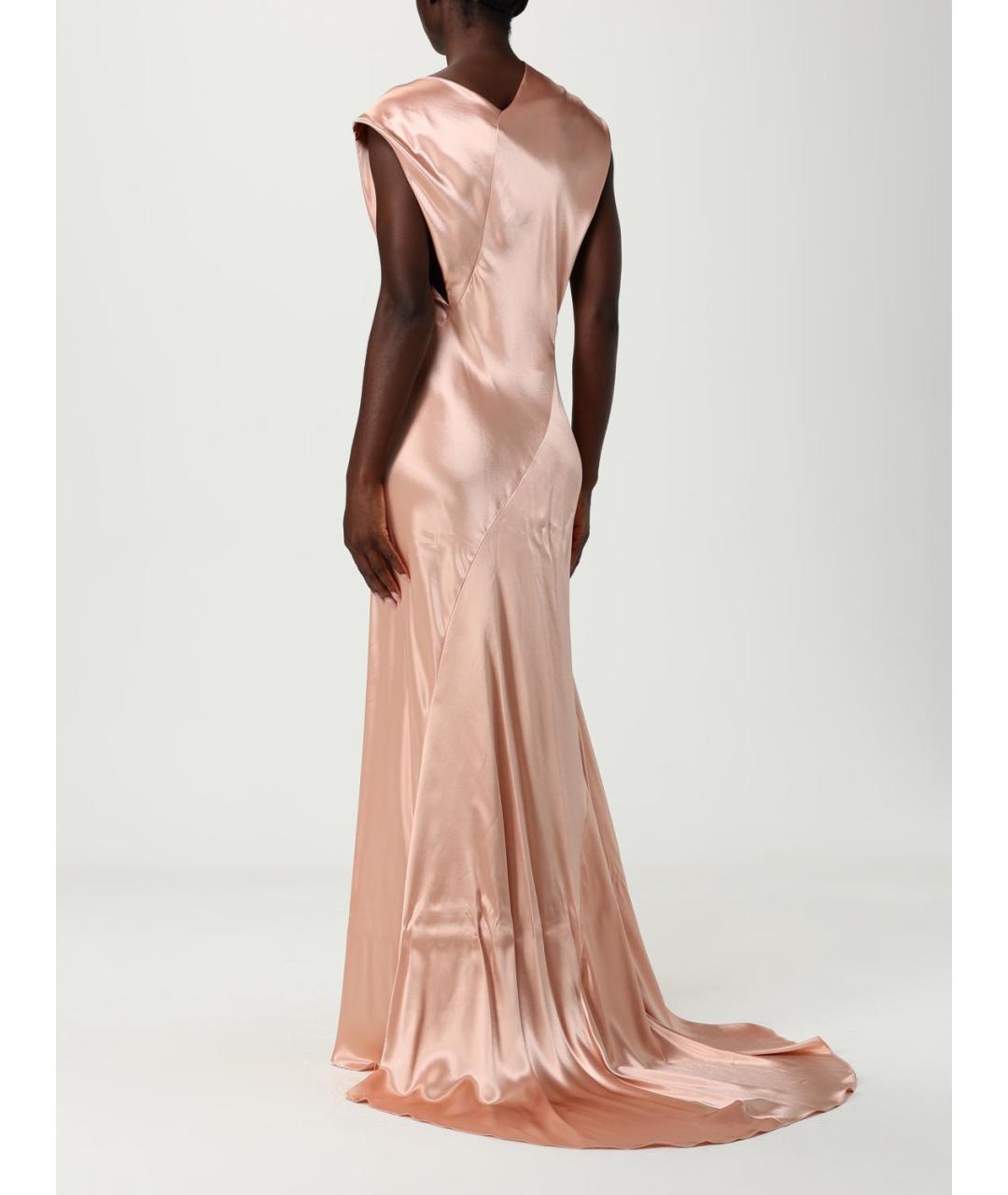ALBERTA FERRETTI Розовое вискозное вечернее платье, фото 2