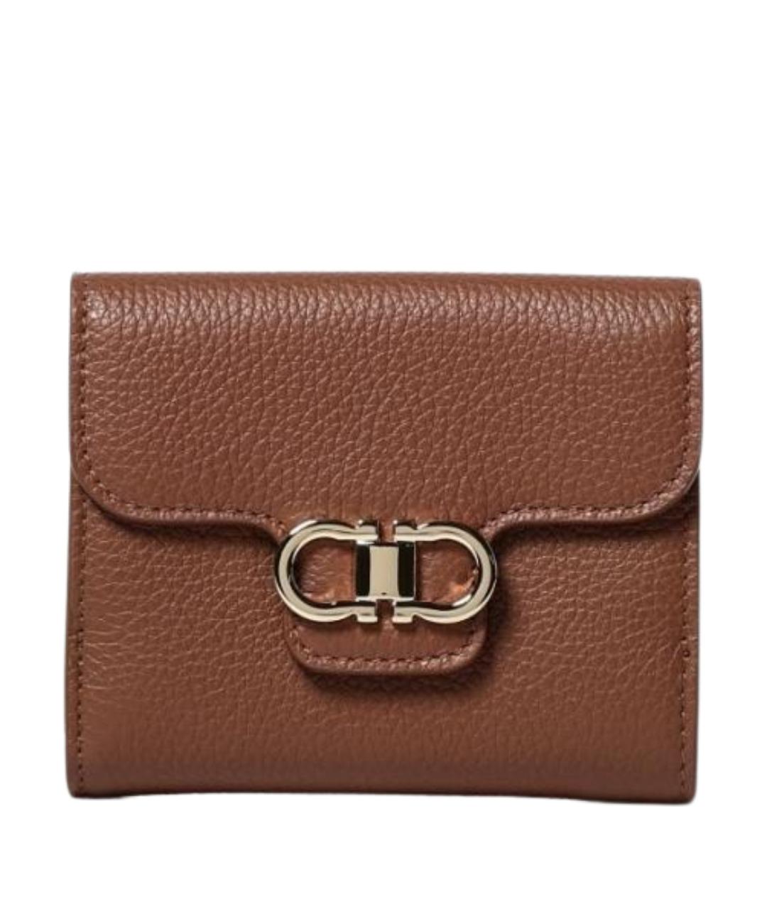 FERRAGAMO Коричневый кожаный кошелек, фото 1