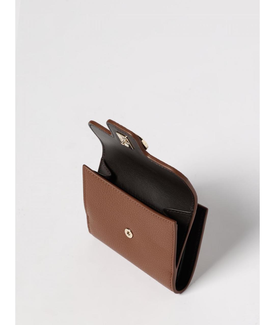 FERRAGAMO Коричневый кожаный кошелек, фото 4