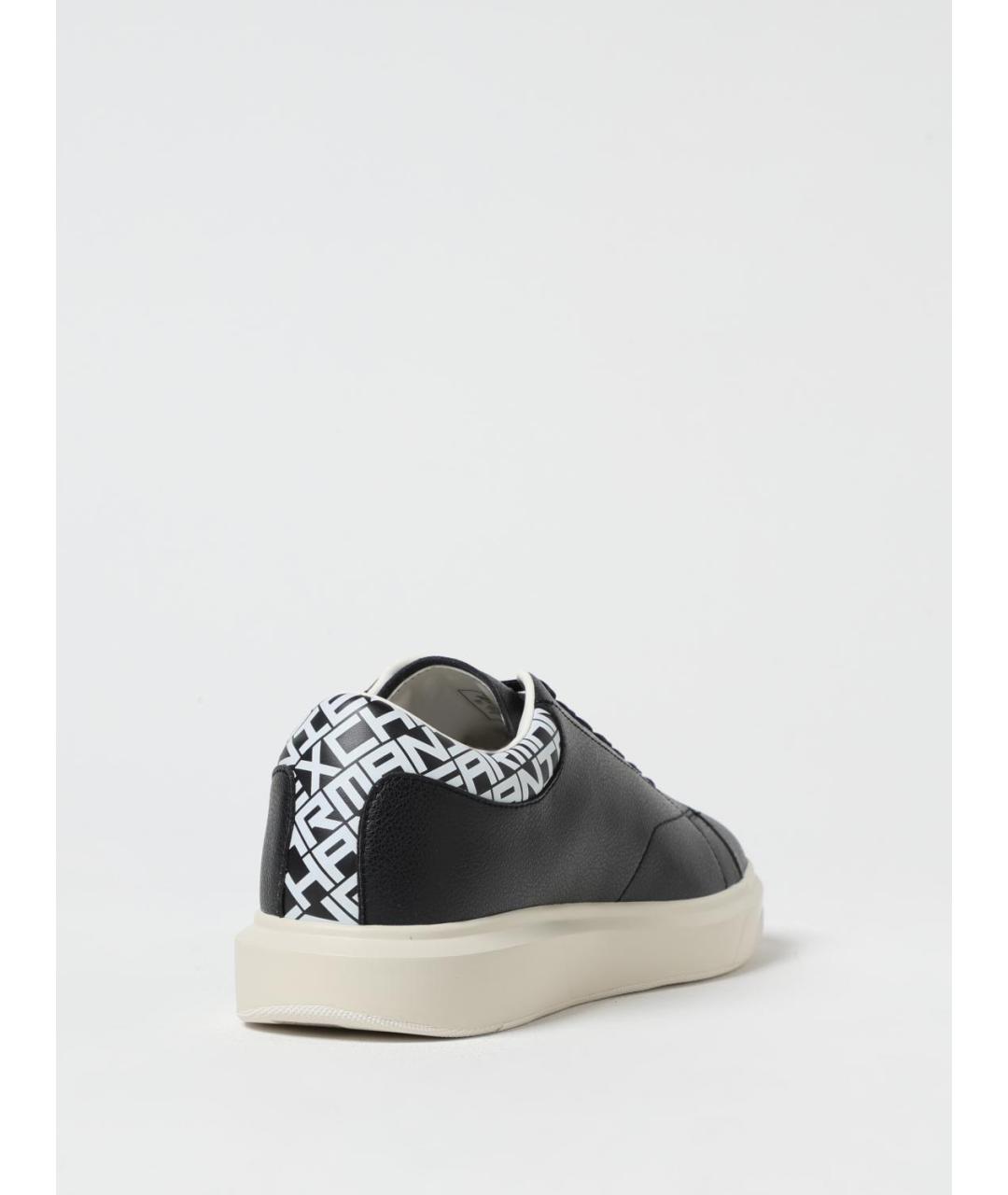 ARMANI EXCHANGE Черные синтетические низкие кроссовки / кеды, фото 3