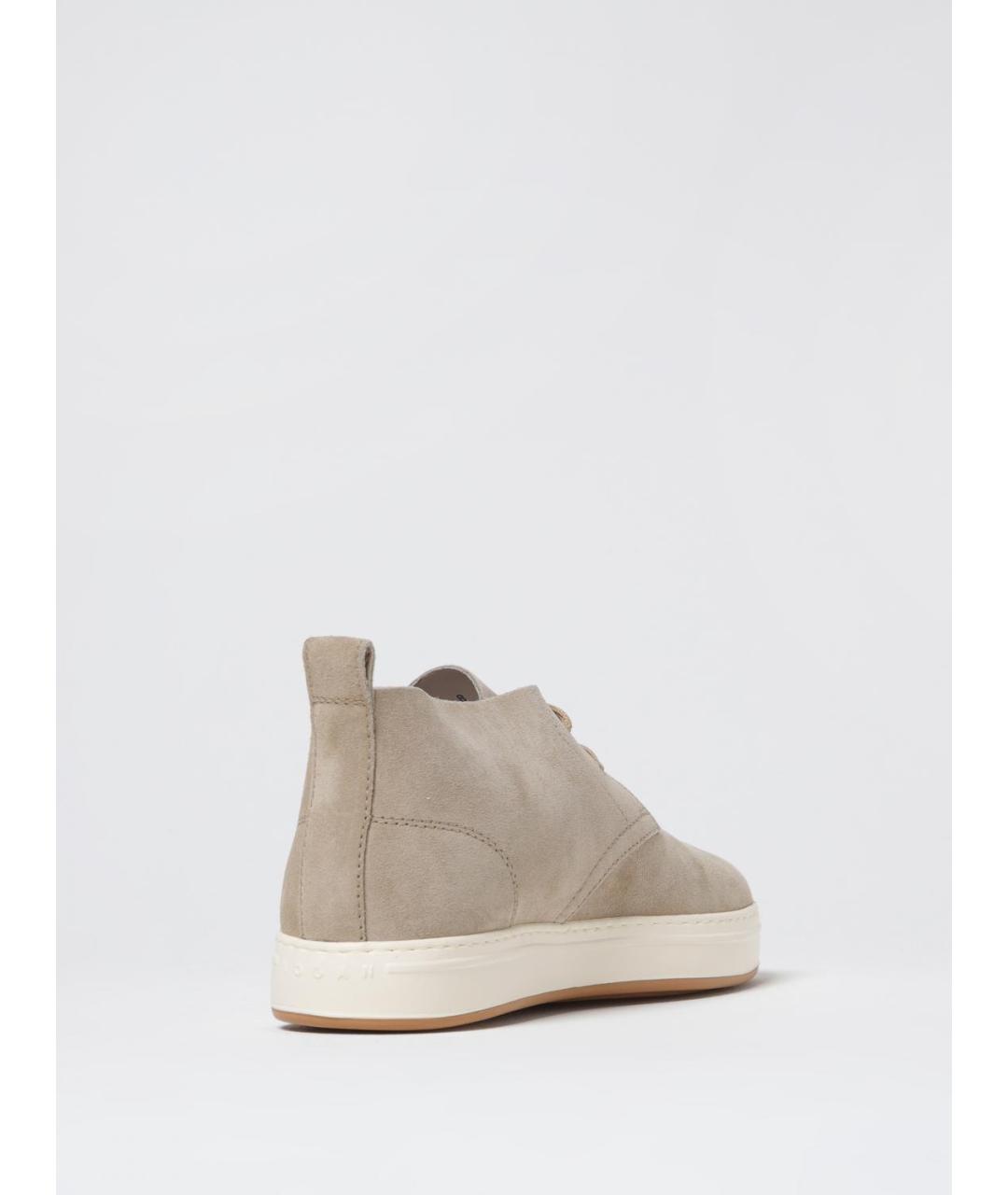 HOGAN Бежевые кожаные низкие ботинки, фото 3