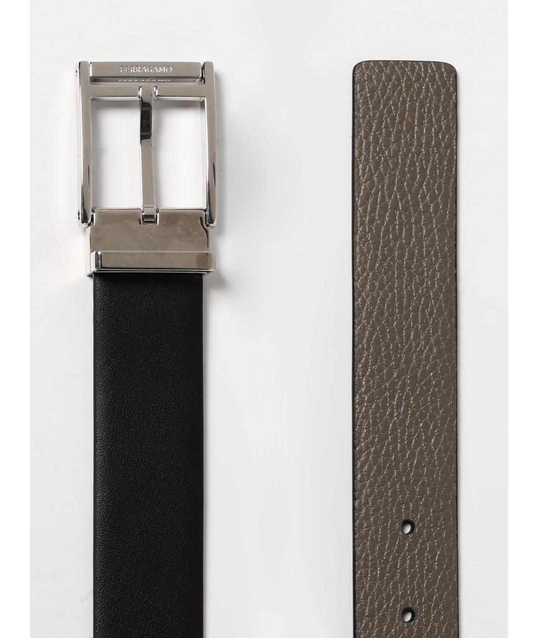 FERRAGAMO Серый кожаный ремень, фото 3