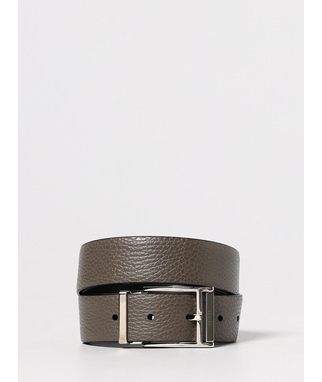 FERRAGAMO Серый кожаный ремень, фото 4