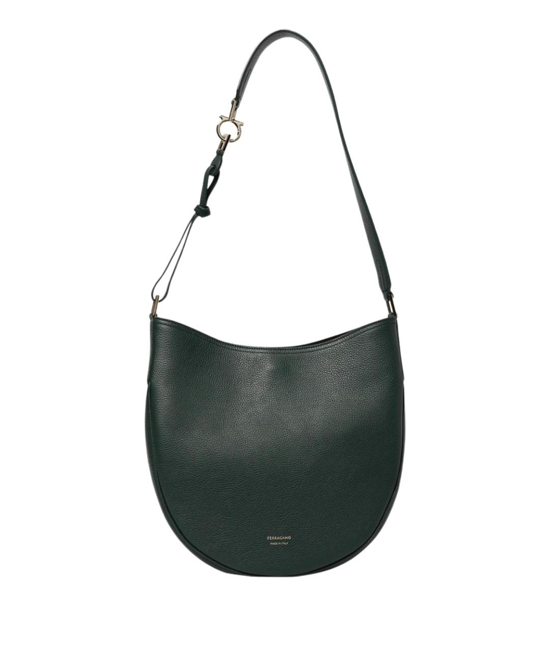 FERRAGAMO Зеленая кожаная сумка через плечо, фото 1