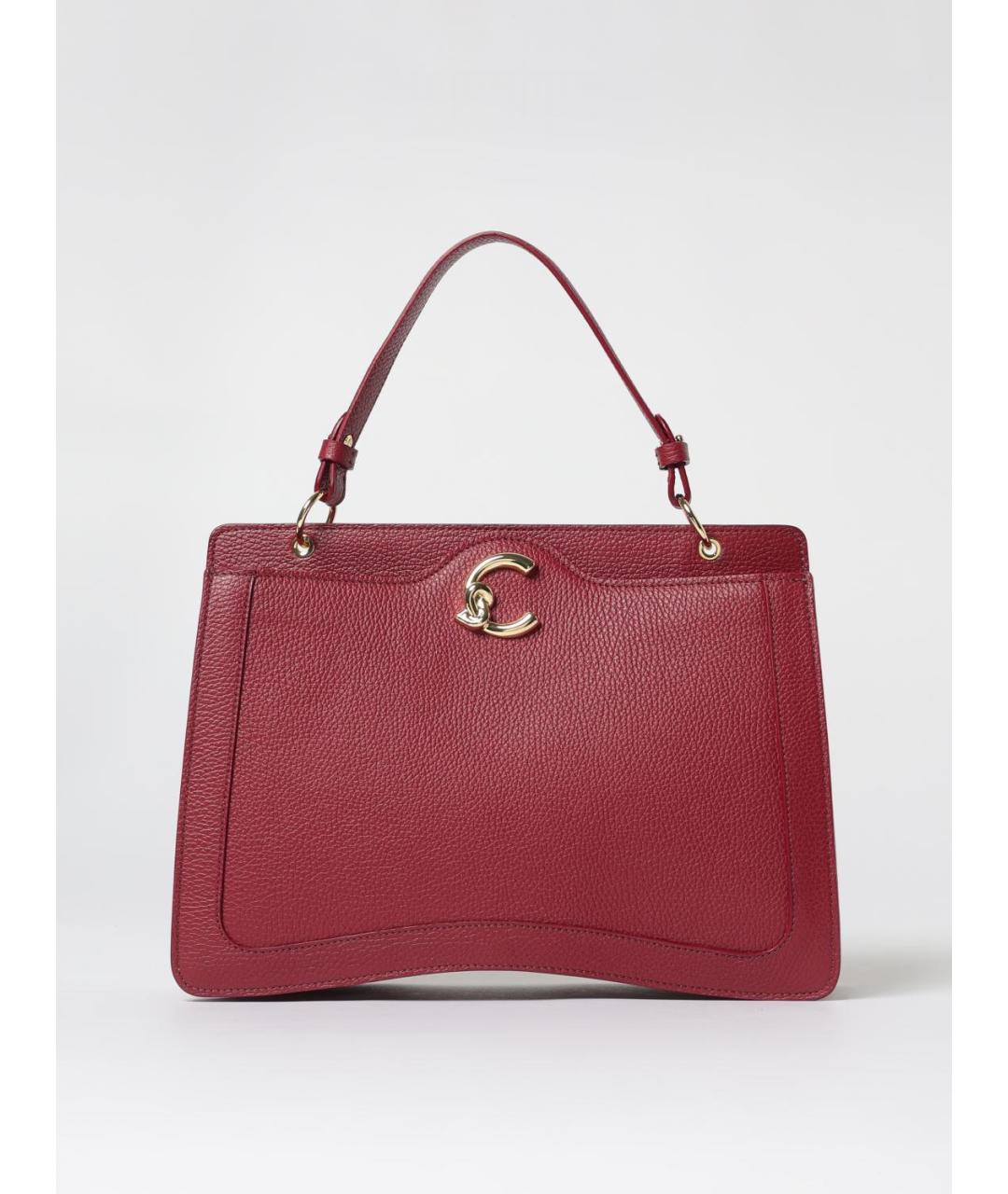 COCCINELLE Бордовая кожаная сумка тоут, фото 4