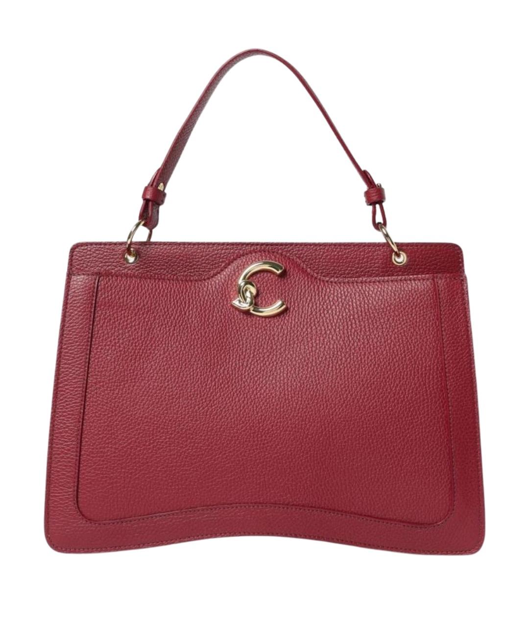 COCCINELLE Бордовая кожаная сумка тоут, фото 1