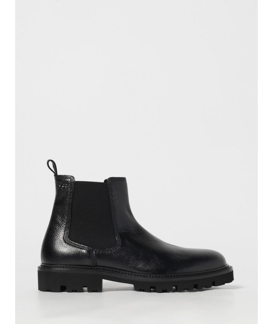 HUGO BOSS Черные кожаные низкие ботинки, фото 4