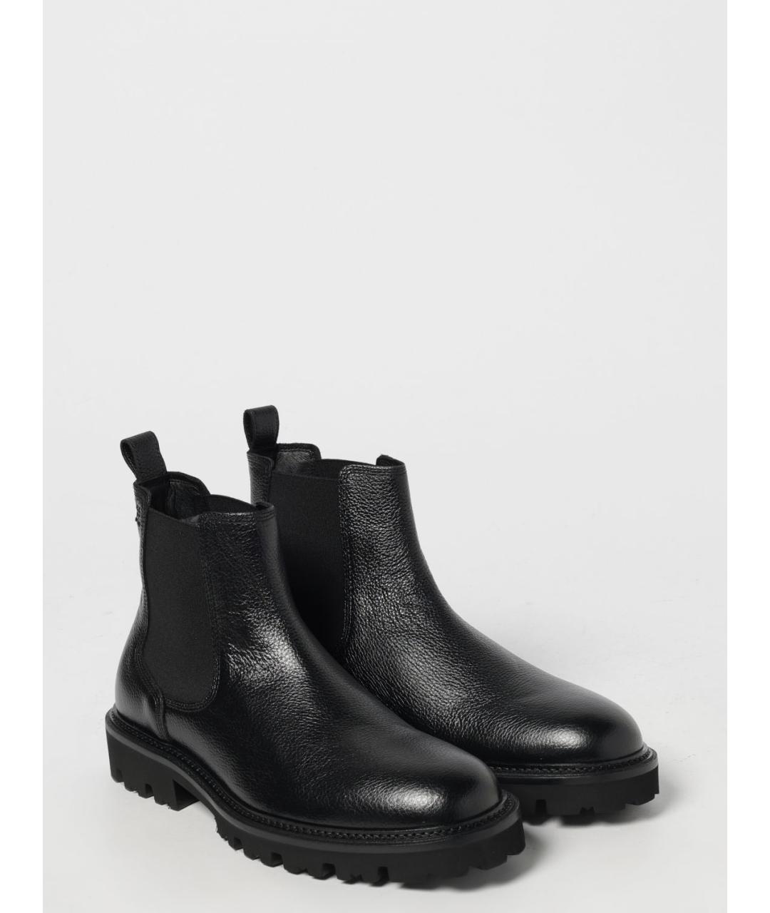 HUGO BOSS Черные кожаные низкие ботинки, фото 2