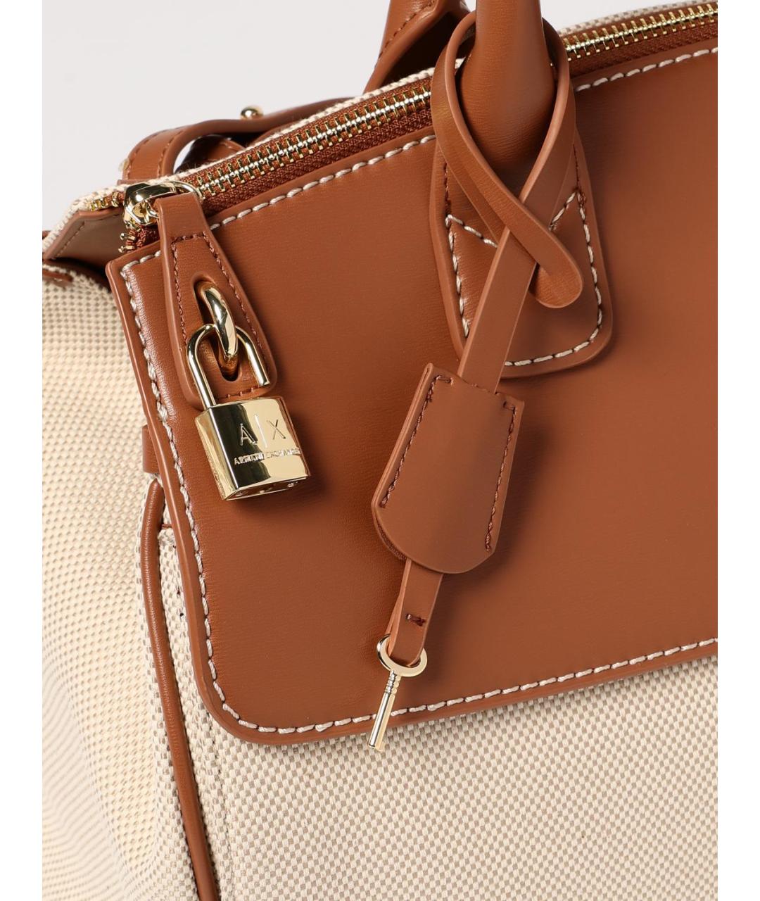 ARMANI EXCHANGE Коричневая сумка тоут из искусственной кожи, фото 3